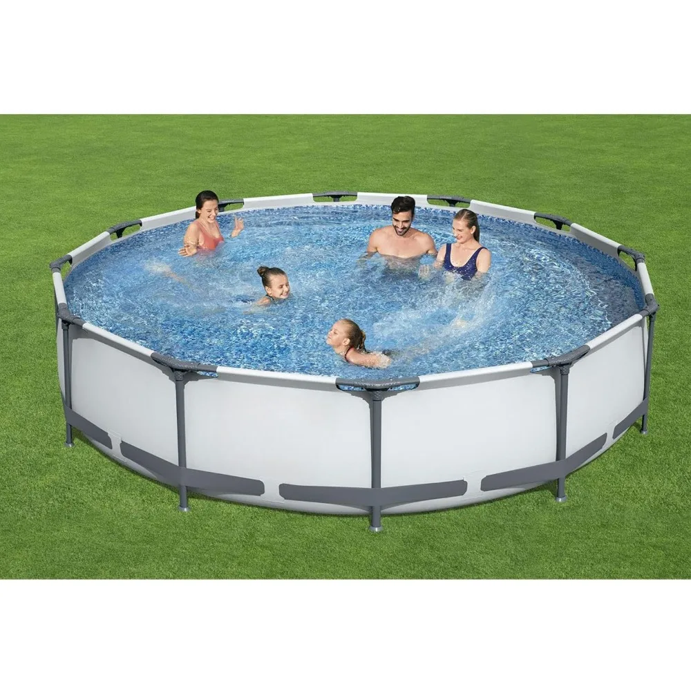 

56417 Steel Pro Above Ground, 12ft x 30 Inch | Frame Swimming Pool with Filter Pump