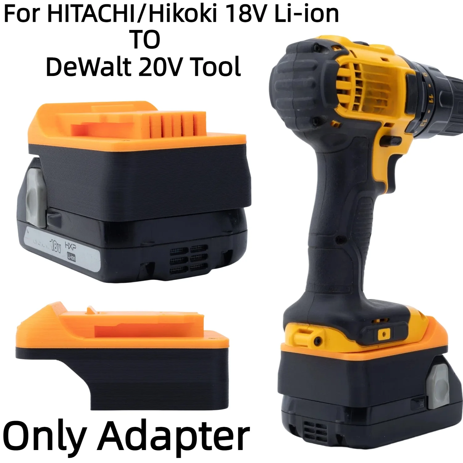 Battery Adapter for HITACHI/Hikoki 18V Lithium Ion Converter TO DeWalt 20V Cordless Drilling Tools Accessory(Only Adapter)