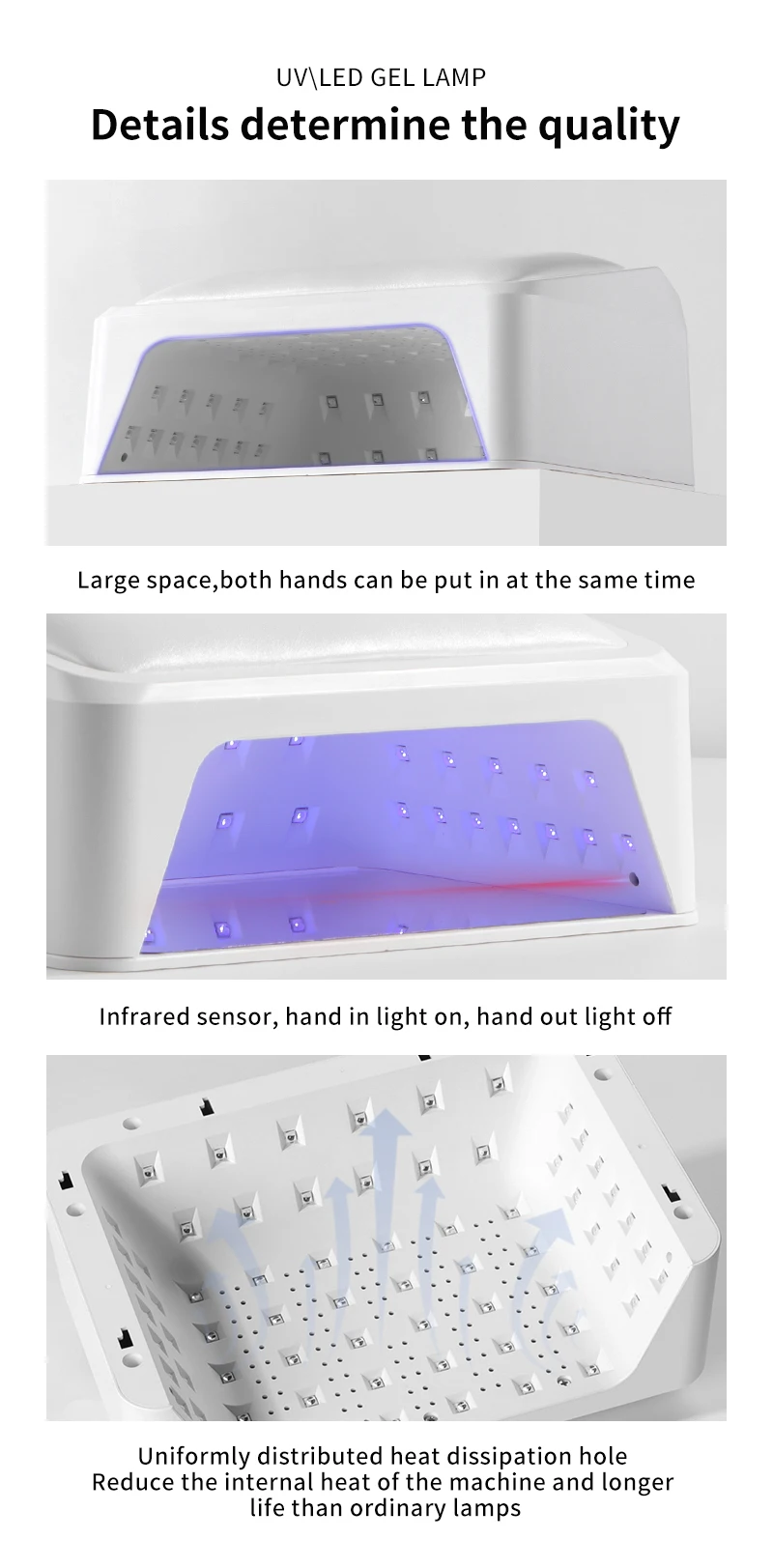 72W Nail Lamp with Hand Pillow 2-in-1 UV LED Nail Lamp Professional UV Lamp For Nails Manicure Pedicure for Salon or Home Use