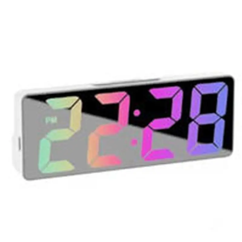 SQPP-Smart LED Alarm Clock With Customizable Display Options 12/24 Hour Formats & Automatic Brightness Control At Night White
