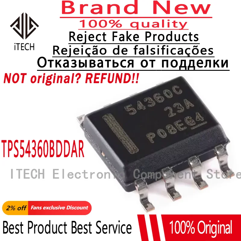 10PCS/LOT Original  TPS54360BDDAR TPS54360BDDA TPS54360 54360C SOIC-8 New In Stock