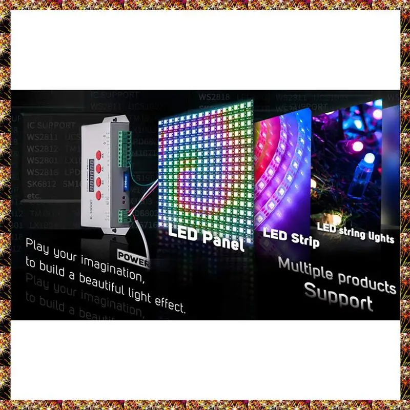 Контроллер SD-карты BTCL K1000C Контроллер RGB WS2801 WS2811 WS2812B LPD6803 Светодиодный контроллер программы 2048 пикселей DC5-24V Легко устанавливается