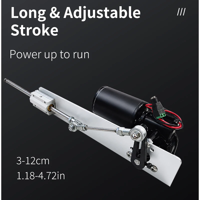 120W Silent Linear Actuator Motor Kit Speed Regulation Telescopic Rocker M8 Connector Reciprocating Stroke 30-120mm for DIY Pr