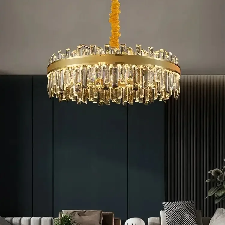 

-Newest Design Hot Sell Modern Crystal Ceiling Chandelier Lighting Lamp 100CM Modern Hanging Lamps Living Room