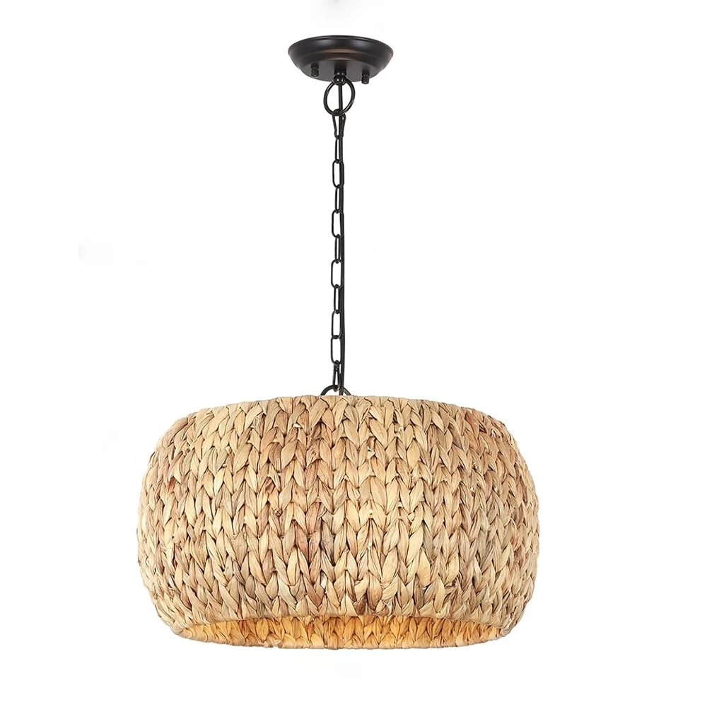

Hand-Woven Boho Pendant Light, 5-Light Bohemian Rattan Lighting Fixture Natural Weaving Hanging Ceiling Light Coastal Wicker