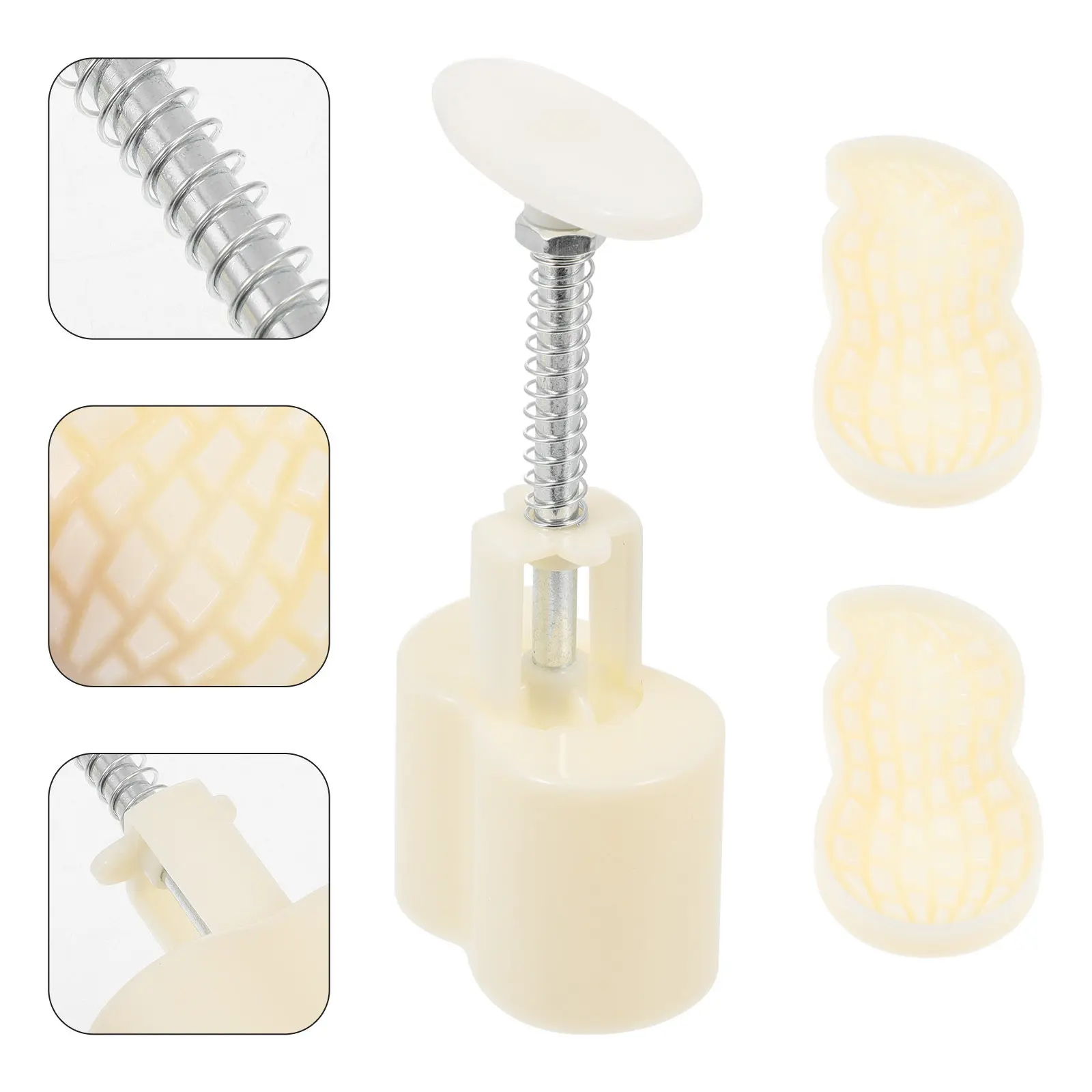 Juego de moldes de plástico reutilizables para pasteles de luna, herramienta de repostería de fácil limpieza con prensa manual para postres DIY, festivales tradicionales chinos, verde