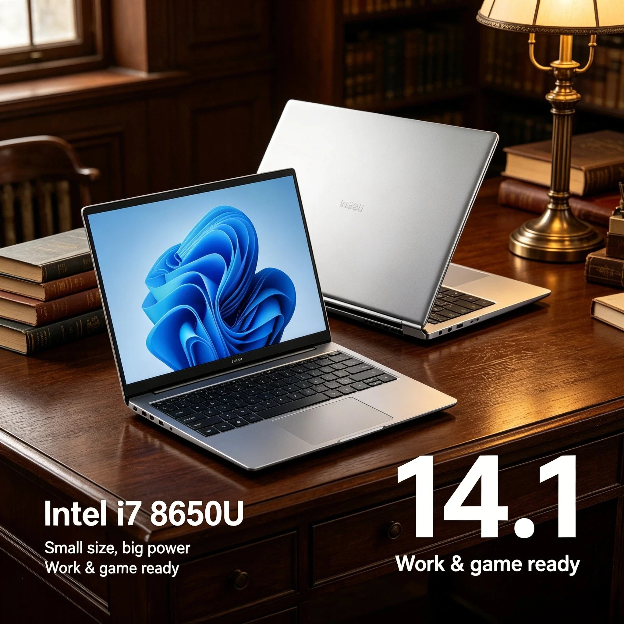 14.1 Inch Ultra Slim Laptop 32GB RAM 2TB SSD Windows 11 Intel Core i7 8650U Gaming PC Gamer Office Notebook 1920x1080 HD 4K