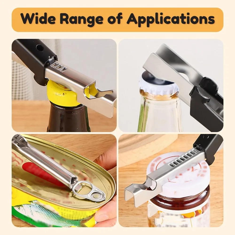Kitchen Tool Stainless Steel Jar Opener Labor Saving Adjustable Can Opener Easy To Use Heavy Duty Lid Remover Weak Hands/Seniors