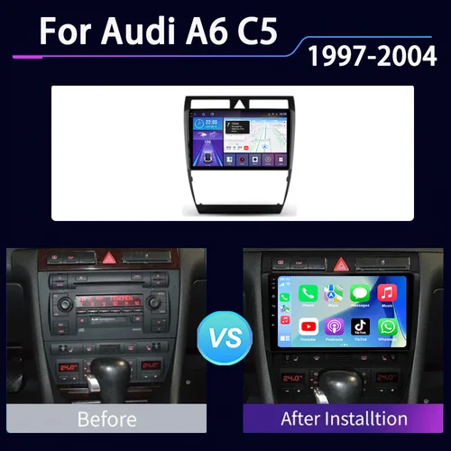 Imagen 2 del producto Para Audi A6 C5 1997 - 2004 S6 2 1999 - 2004 RS6 1 2002 - 2006 GPS Radio de coche navegación reproductor de vídeo Multimedia estéreo Android15