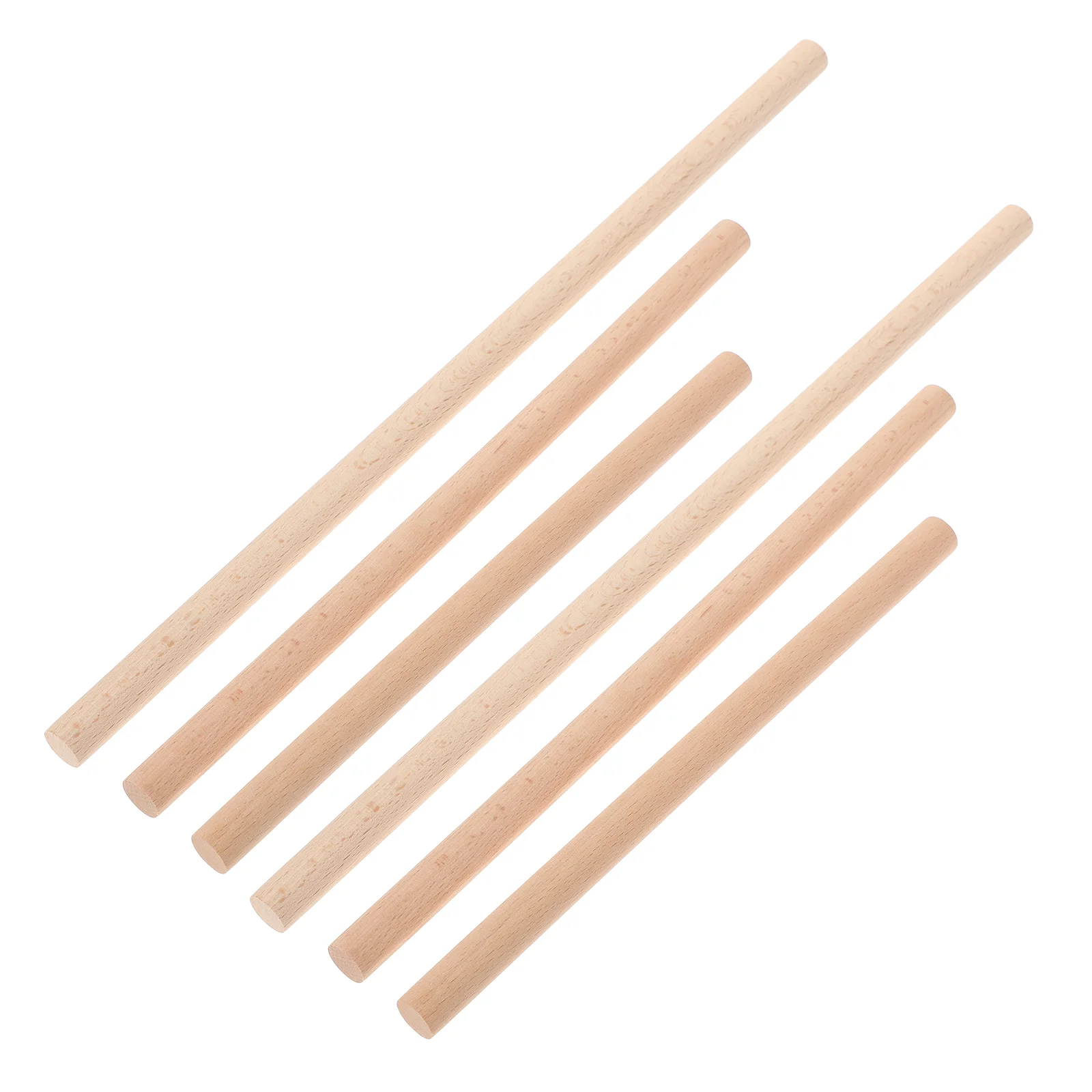 6 Pcs Knitting Tools Woven Stick Tapestry DIY Wooden Rods Round Weaving Sticks Dowel Material Making Bars Manual