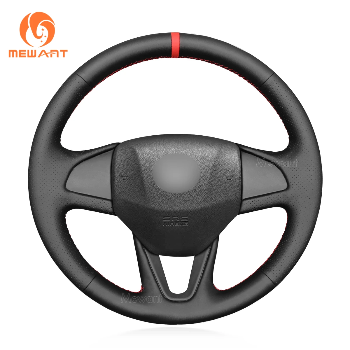 

MEWANT Black Artificial Leather Car Steering Wheel Covers for Honda Fit 2014 Vezel 2015 2016 2017