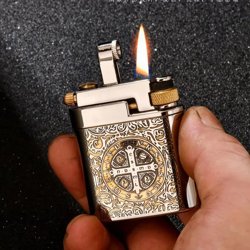Chief Creative Retro Metal Grinding Wheel Lighter Windproof Kerosene Lighter Cigarette Lighters Gift Gadgets for Men - Image 2