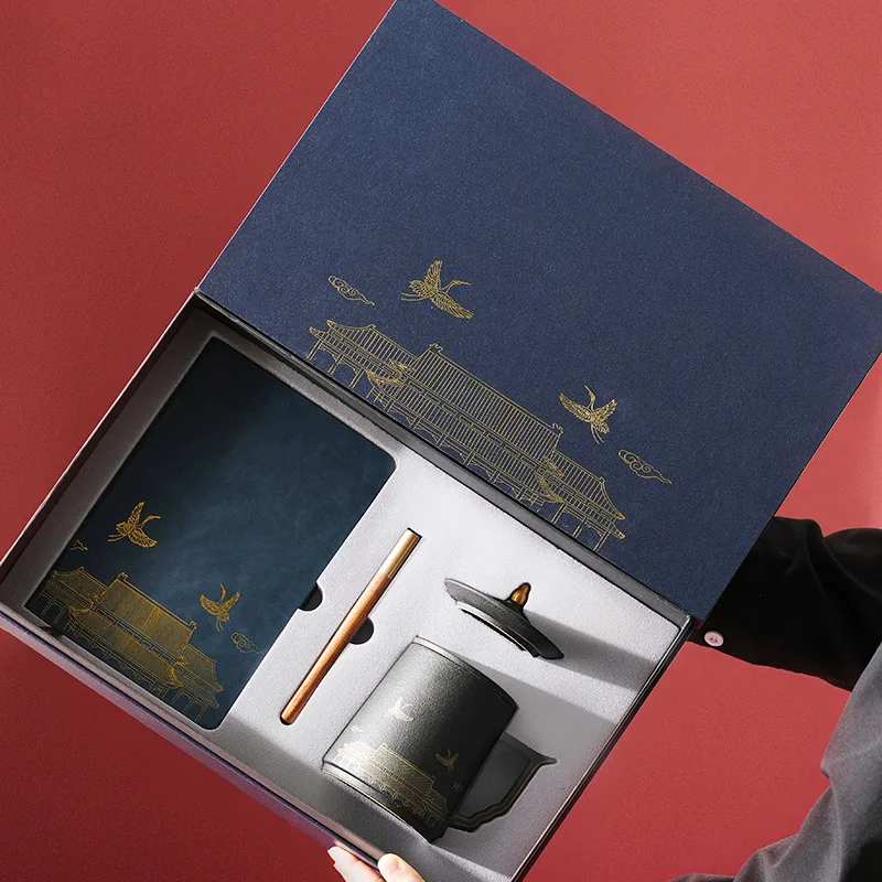 Forbidden City National Chao Tea Cup Tea Water Separation Office Water Cup Tea Cup Palace Style Luxury Unique Creative Gift Set