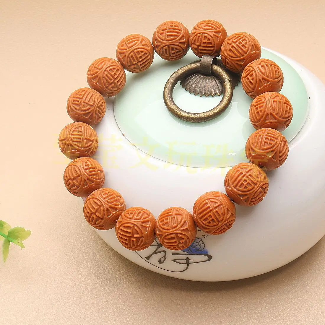 Chinese Style Hundred Blessings Carved Monkey Head Walnut Beaded Bracelet Lucky Auspicious Fortune Prayer Jewelry For Unisex Dai