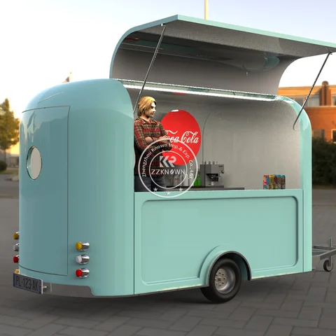 2025 스테인레스 스틸 Airstream 모바일 식품 트레일러 아이스크림 스낵 식품 트럭 완전 장착형 핫도그 식품 트레일러 카트