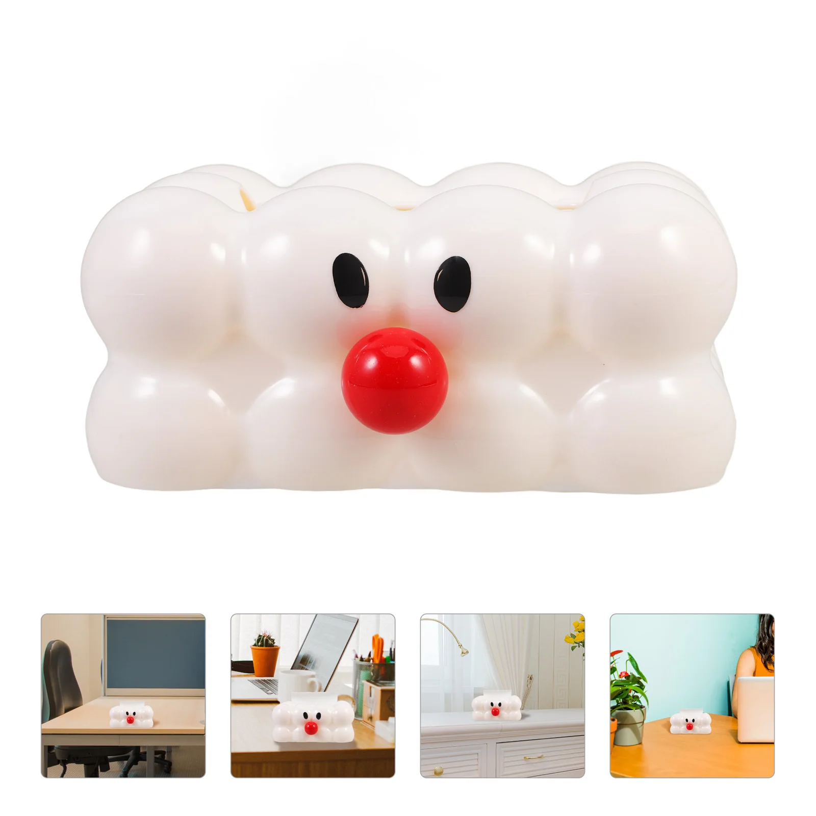 

Red Nose Tissue Box Cover Cartoon Napkin Dispenser For Home Office Desk Storage Case Portable Tissue Holder Vintage Style Table