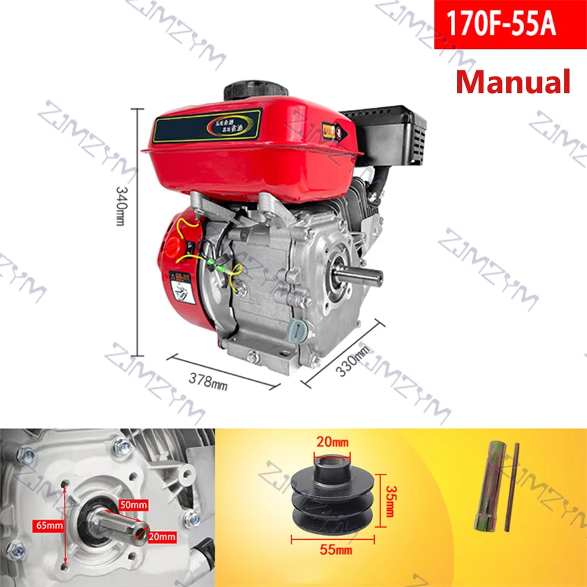 Motor a gás 3.6l do motor a gasolina 212cc de quatro tempos do motor a gasolina de 170f usado para o compressor etc. do cortador de estrada 1800-3600rpm 7.5 hp