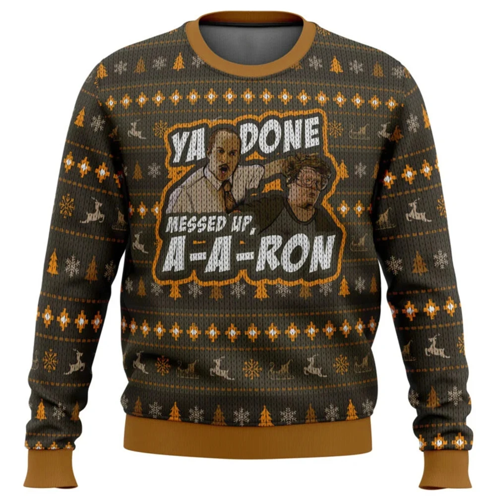 Ya Done Messed Up Aaron Key And Peele Ugly Christmas Sweater Men Women Pullover Round Neck Top Christmas Clothing 2025Sweatshirt