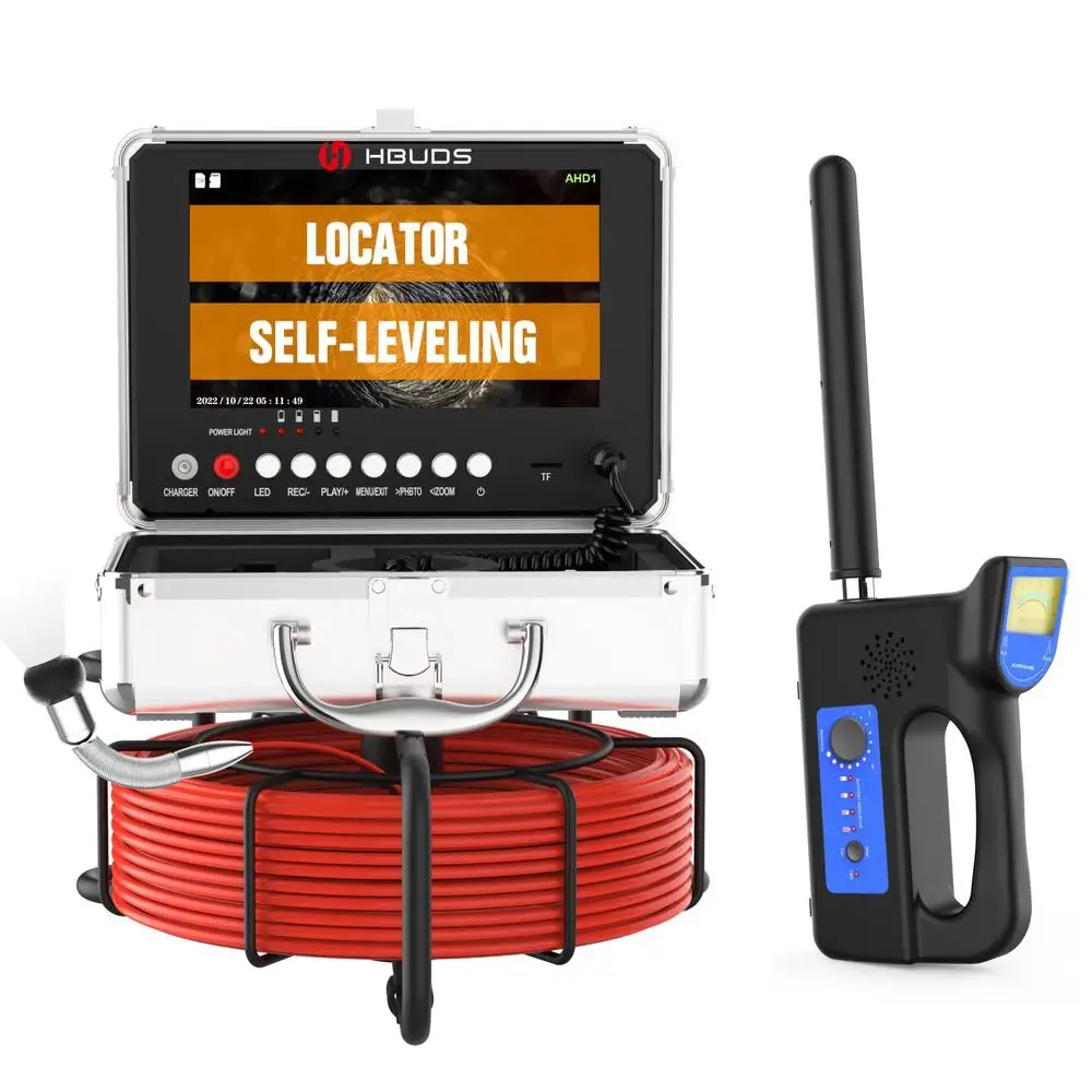 Self-Leveling 9'' Sewer Inspection Camera with 1080P HD Screen Plumbing Snake Waterproof IP68 Locator 100ft