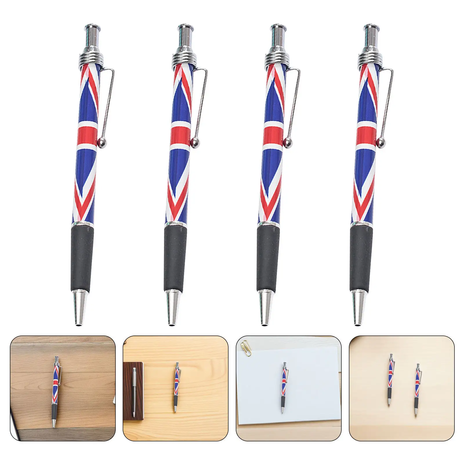 15Pcs British Flag Ballpoint Pens Comfortable Grip Smooth Writing Tool Push Button Pen Office School Patriotic Pen