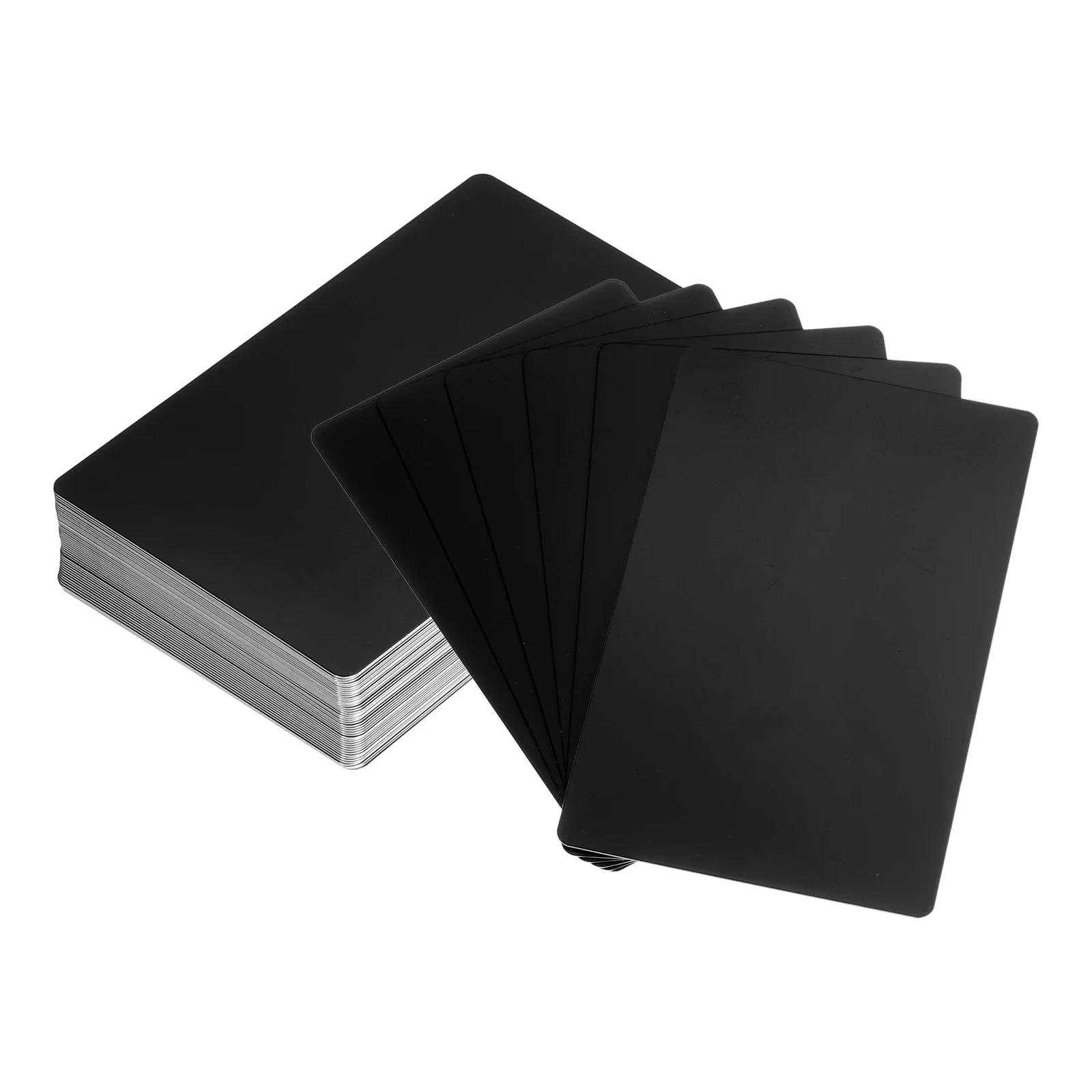 

50Pcs Blank Metal Business Cards 86 x 54 x 0.45mm Aluminum Sheet Name Card for Laser Engraving DIY Cards