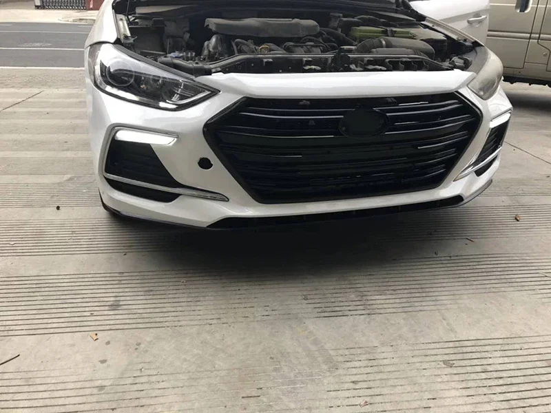 For Hyundai Elantra 2016 2017 2019 Bumper Trim body kit Front Bumper grille Body Kit Tuning For Elantra with led