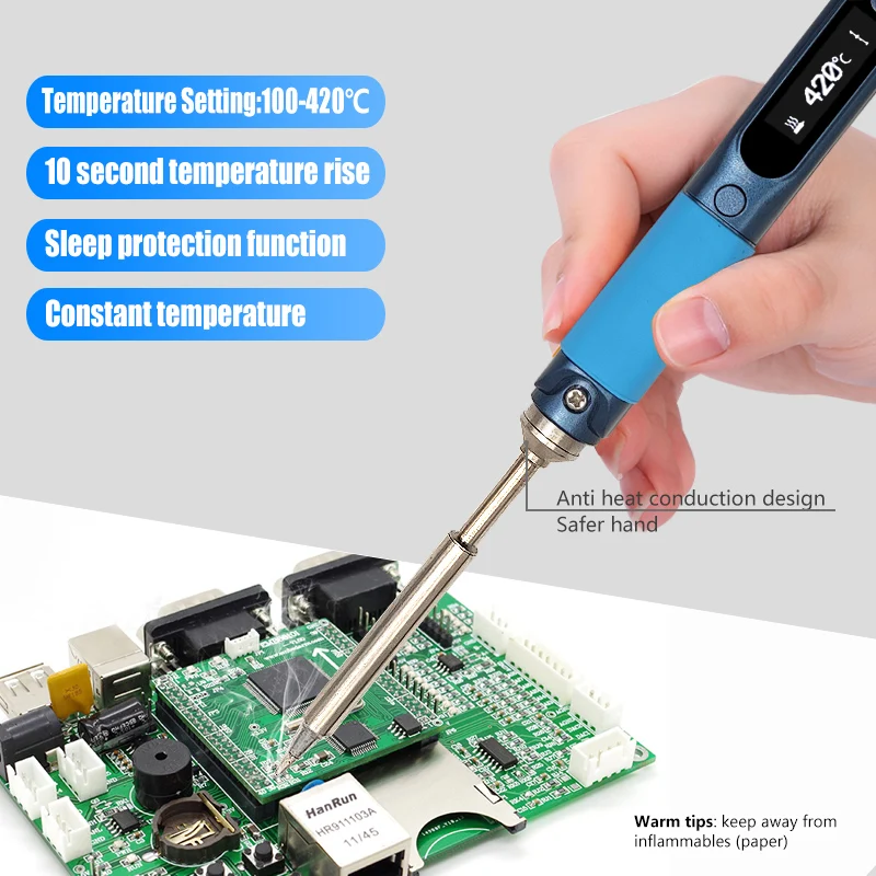 Pine64 Mini Smart saldatore elettrico Pinecil-BB2 BC2 KU C1 ILS Tips con 20V DC5525 65W GaN Fast PD Charger