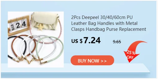 2Pcs Deepeel 30/40/60cm PU Leather Bag Handles with Metal Clasps Handbag Purse Replacement Strap DIY Bags Accessories