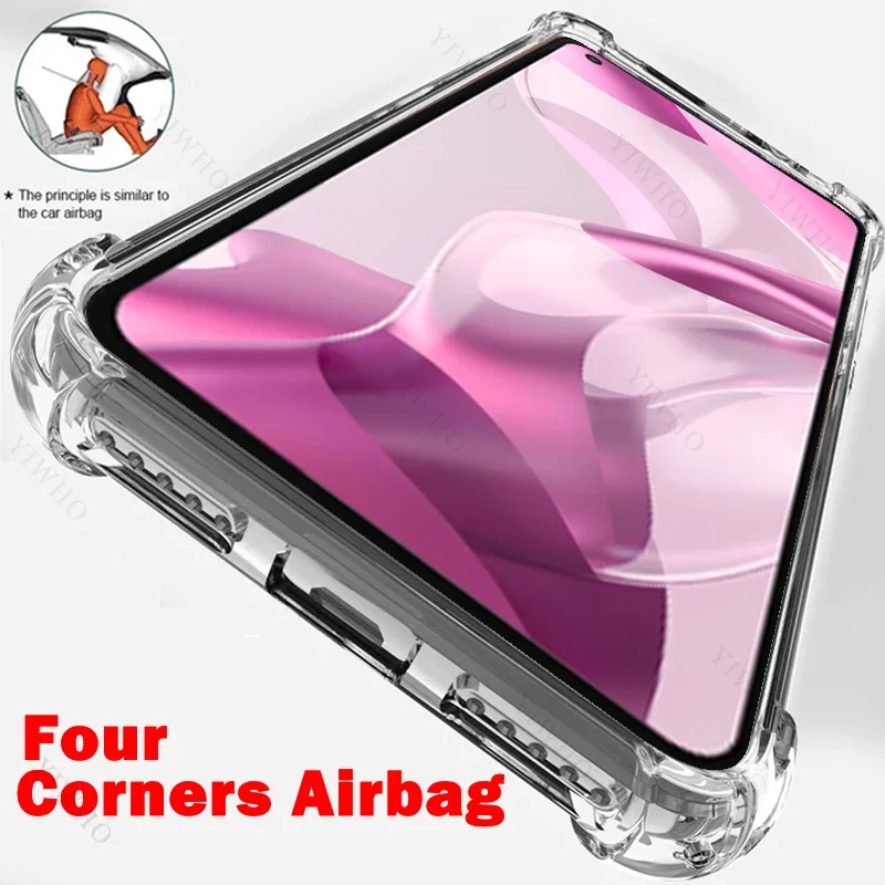 Clear Phone Case for Xiaomi Mi 11 Lite 5G NE 2109119DG TPU Thickened Transparent Case for Xiaomi11 Anti-scratch Shockproof Cover