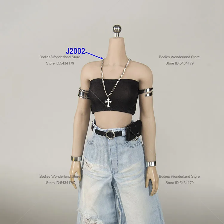 In Stock CHILI 1/6 1/12 Scale Female Soldier Metal Necklacet Cross Pendant Punk Model Jewelry For 12'' 6'' Action Figure Doll