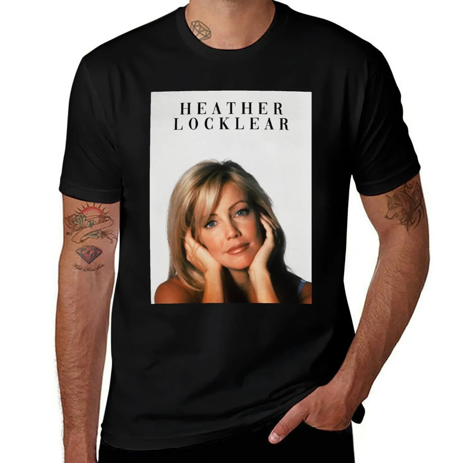 Heather Locklear poster T-Shirt man t shirt blue lock Anime t-shirt Man t-shirt men clothing