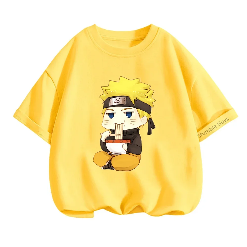 Camiseta Naruto Uzumaki infantil, camiseta kawaii, anime de desenhos animados, roupas casuais, camiseta infantil, menina, menino, top adolescente, moda, Y2K