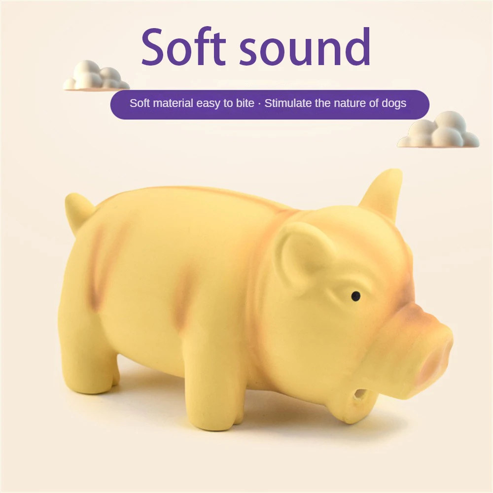 Soft Rebound Pig Doll para animais de estimação, enchimento de algodão, cuidar do cão, melhorar as emoções, cão suprimentos, brinquedos sonoros, brinquedos de animais