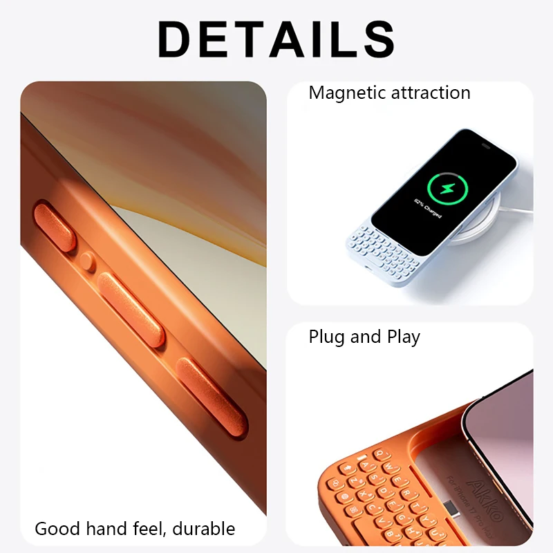 لوحات مفاتيح لهاتف IPhone16/17ProMAX حافظة هاتف الكل في واحد، 37 مفتاحًا للوحة المفاتيح المادية، ملمس BlackBerry، حافظات هواتف محمولة مغناطيسية