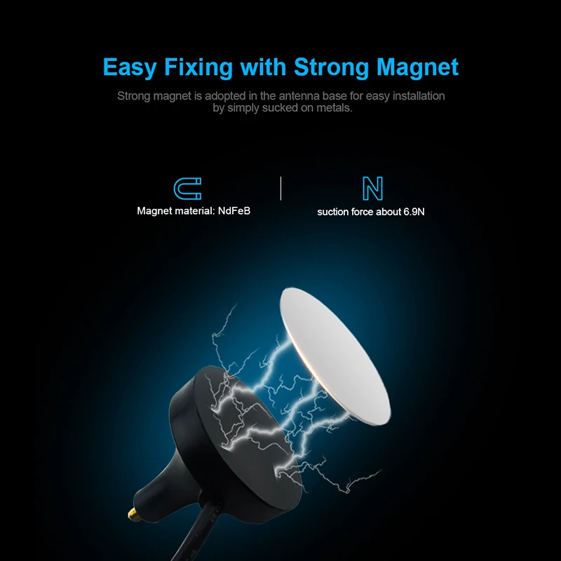 433MHz High Gain Whip Magnetic Antenna SMA Male 433M Wireless Module LoRa Spread Spectrum WiFi Omnidirectional