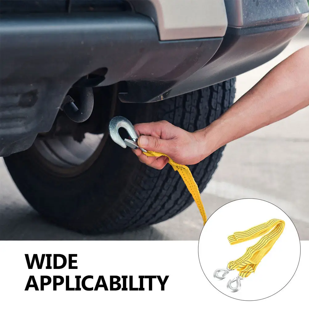 

Комплект буксировочного троса для автомобиля: сверхпрочный нейлоновый ремень для экстренной буксировки с отражающим дизайном и крюком-шаклой