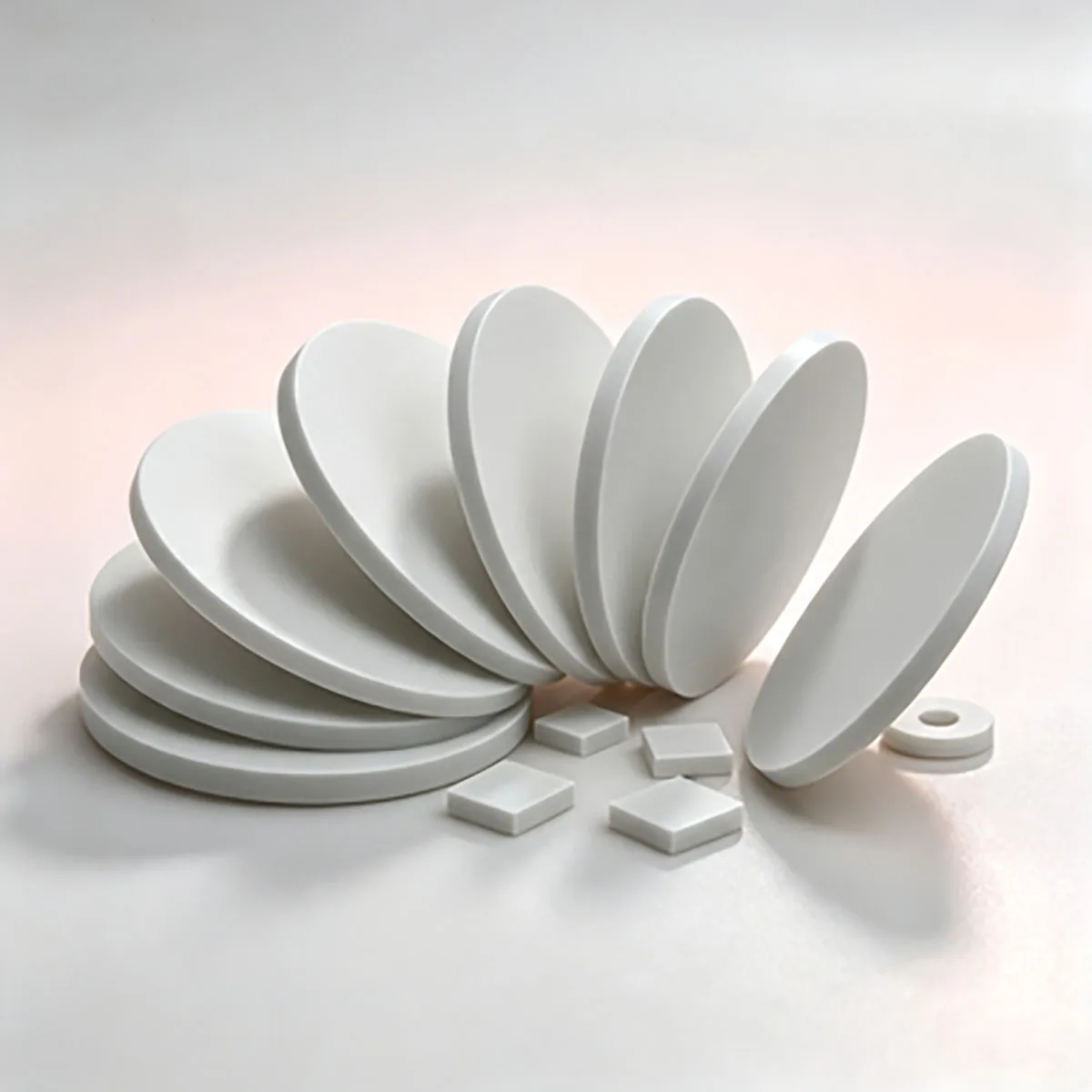 Thickness 0.38mm/0.5mm/0.63mm/1mm Aluminum Nitride Ceramic Circular Plate for Semiconductor Packaging, Etc