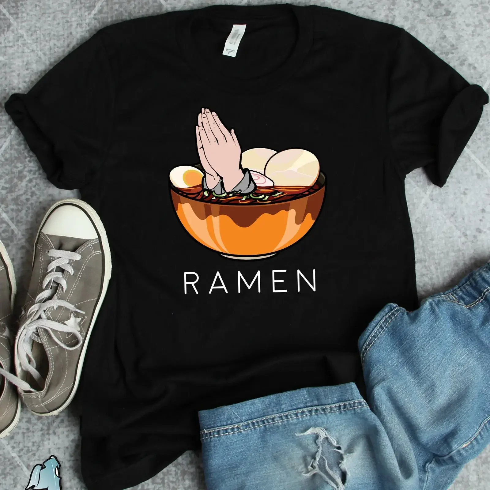 Amen Ramen Noodles T Shirt s Kawaii Japanese Foodie Pun  vintage Washed streetwear Top For Everyday Wear Unisex