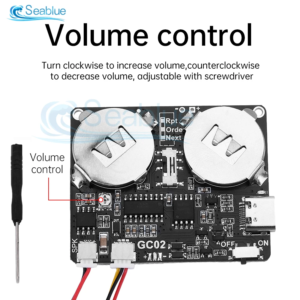 Recordable Sound Module 8M MP3 WAV Button Control Music Voice Player Programmable Board with Speaker for DIY Greeting Card Gift