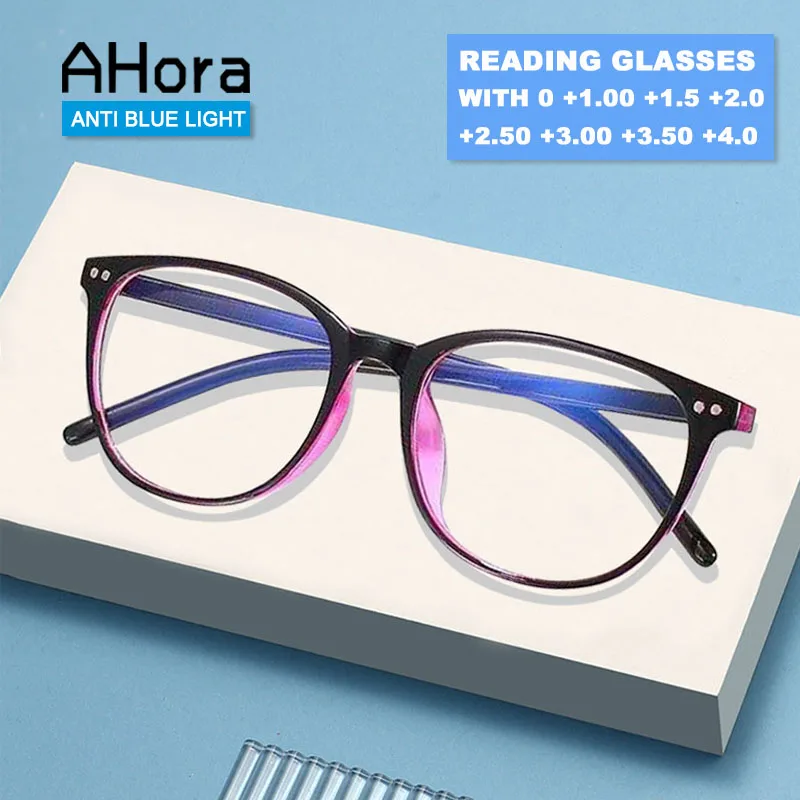 

Ahora Women Reading Glasses High Quality Optical Frame Ant Blue light Computer Goggles With Diopters 0+1.0+1.5+2.0+2.5+3.0+3.5+4