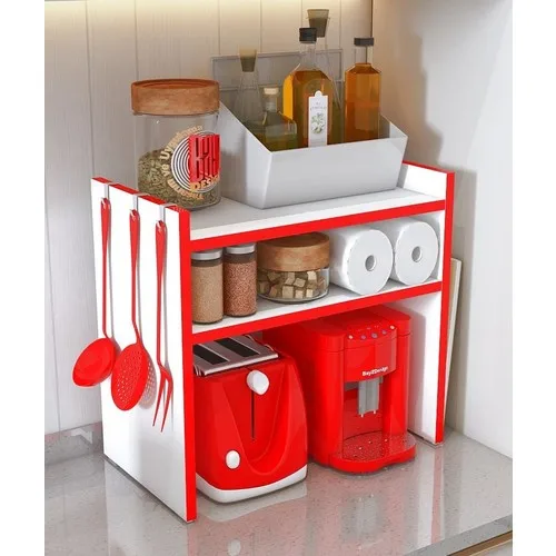 Bayz Rood-Wit Keuken Counter Top Oven Rack Organizer Organizer Collector