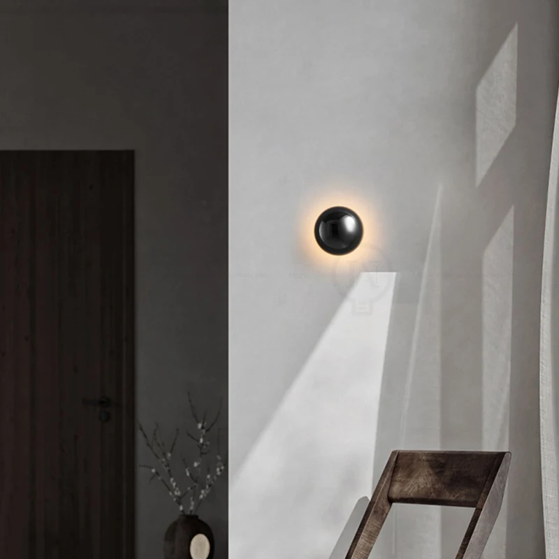 Imagem -05 - Modern Nordic Gold Round Wall Sconce Luminária Led Night Decoração do Quarto Escada de Cabeceira Kids Room Design de Interiores