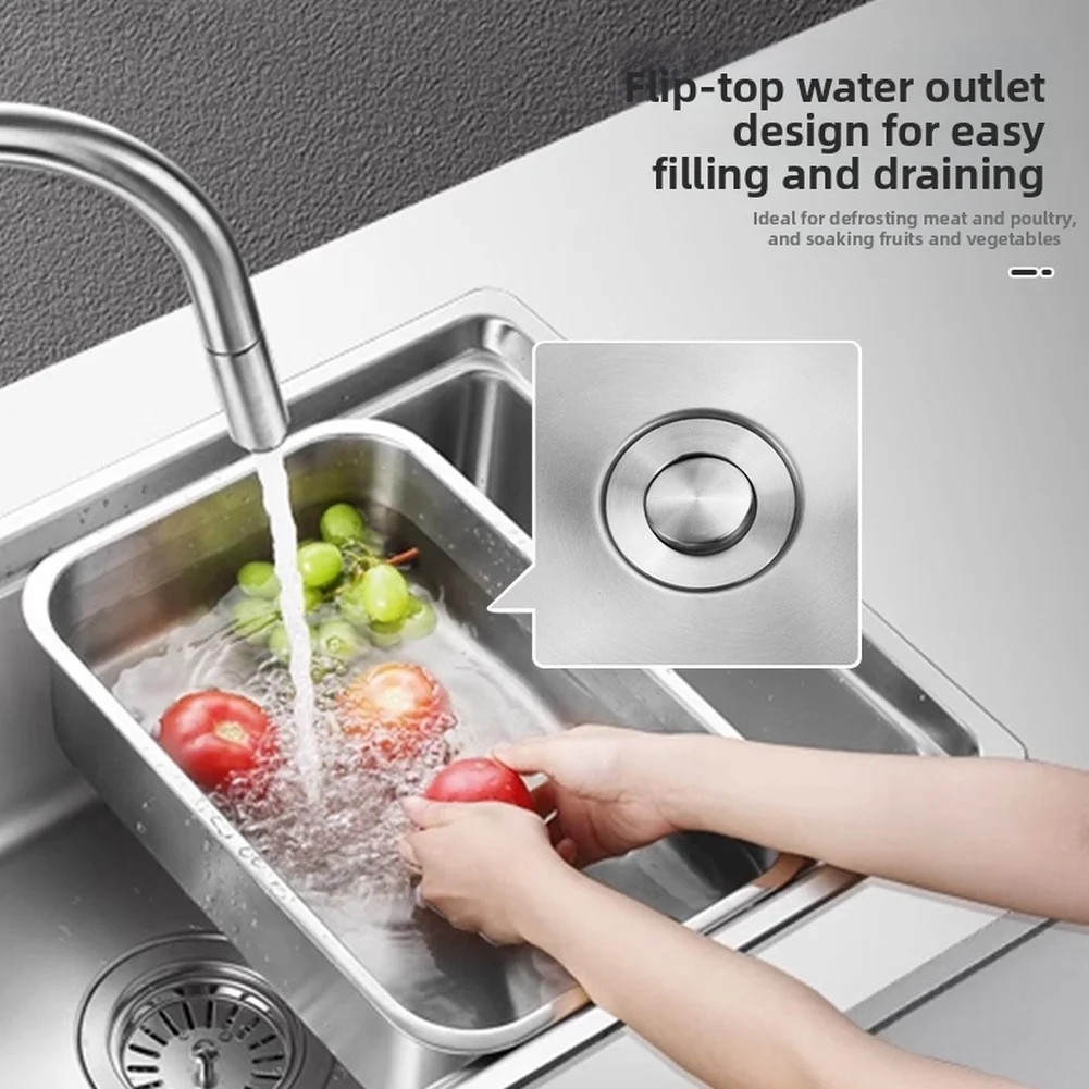 Flip Drain Stopper for Kitchen Sink Stainless Steel Construction with Silicone Seal Ring for Reliable Performance
