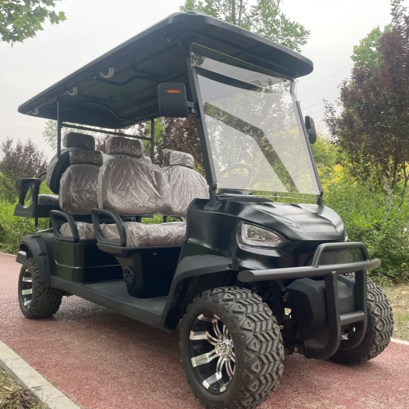 

Factory Manufacturer High Performance 5KW Motor 4 Wheel Electric Golf Cart 72V Lithium Battery With Chair Leather With Headrest