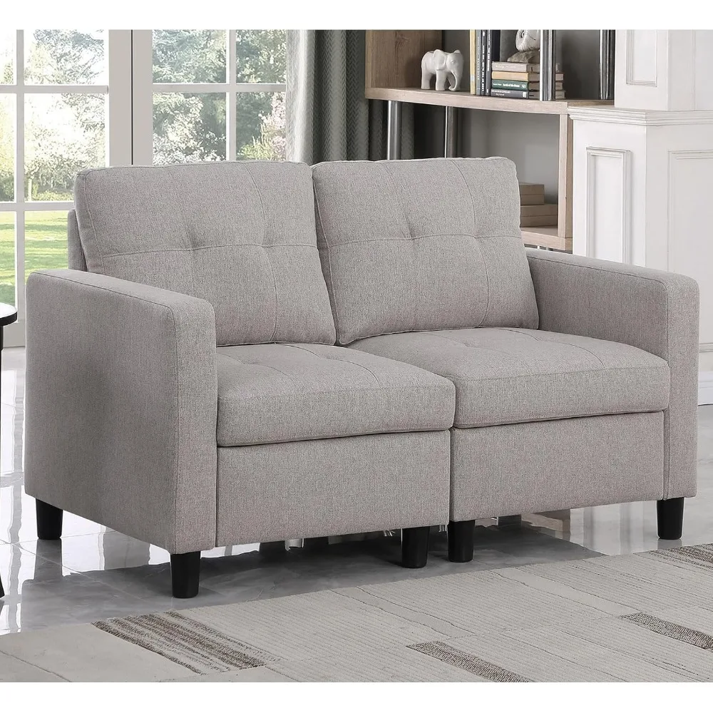 

Loveseat Sofa 55" Reversible Modular Small Sofa Couch Set Small Sectional Furniture Couch for Compact Living Space Bedroom (Love
