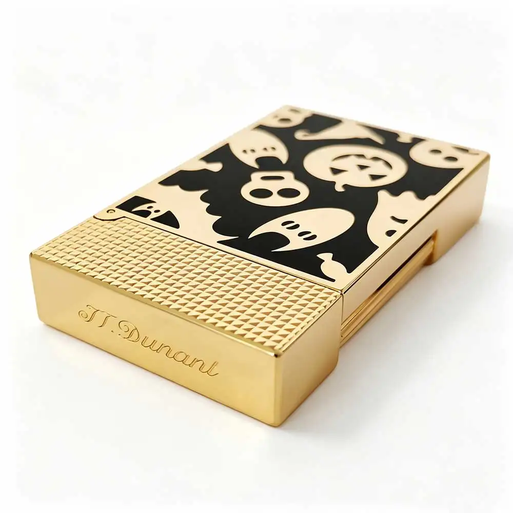 

JT.Dunant Lighter Gold Metal Halloween Creative Pattern matte lacquer surface Gas Lighter luxury Accessories For Men Smoking