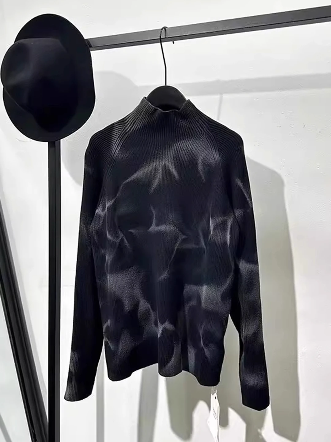 

Retro Sle Men's Knitted Sweater High Ne Print Design Slim Fit Autumn Winter Faionable k Sle f High Collar Pullover