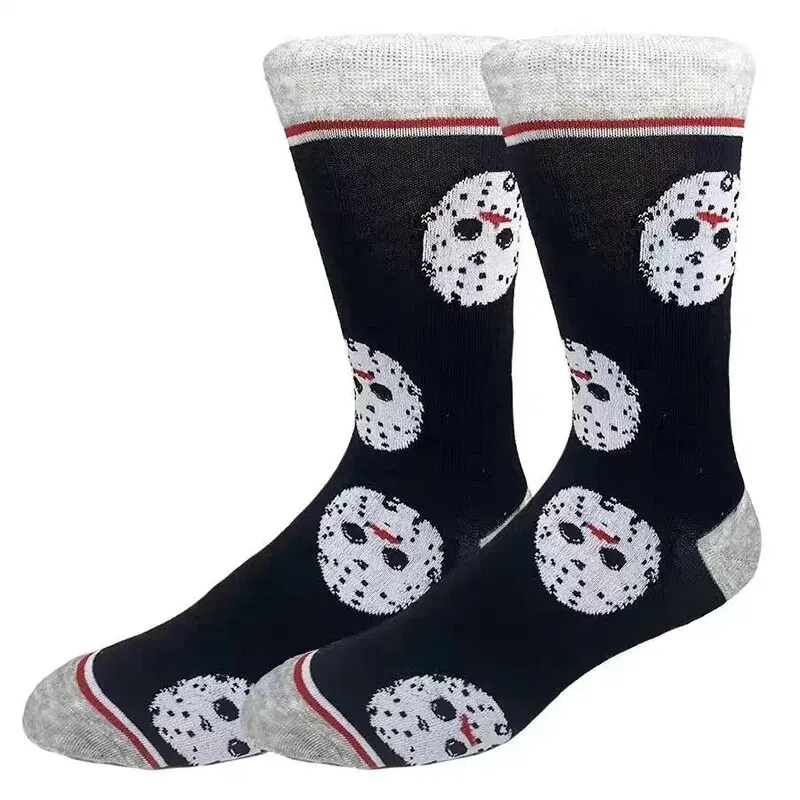 1 Pair of MEN\'S Cartoon Anime Characters, Fun, Novel, Cute, Colorful round Neck Socks, Summer and Spring Styles