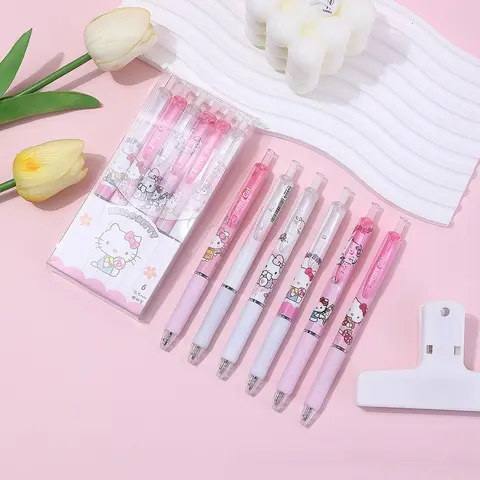 Bolígrafo Neutral Sanrio, bolígrafo de pregunta Kulomi, prensa para mover dibujos animados, suministros de papelería bonitos para estudiantes