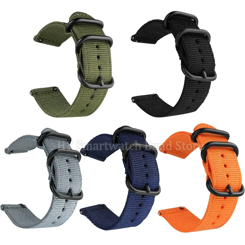 18mm 20mm 22mm 24mm Nylon Strap for Samsung Watch4/5/6 for Seiko for Huawei Gt3/4 Quick Release Watch Strap Men Women Sport Band